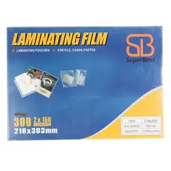شیت پرس (طلق لمینیت) A4 شفاف 150 میکرون سوپر بیند SUPER BIND