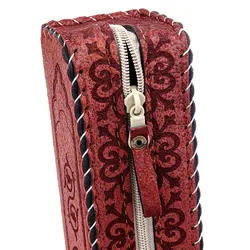 جاقلمی خوشنویسی زیپی عنابی طرحدار نوید