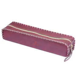 جاقلمی خوشنویسی زیپی چرم زرشکی نوید