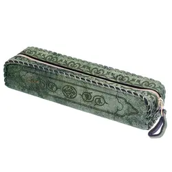 جاقلمی خوشنویسی زیپی سبز طرحدار نوید