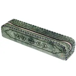 جاقلمی خوشنویسی زیپی سبز طرحدار نوید