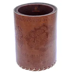 جا قلمی لیوانی قهوه ای خوشنویسی نوید