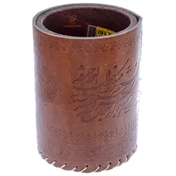 جا قلمی لیوانی قهوه ای خوشنویسی نوید