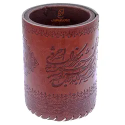 جا قلمی لیوانی عنابی خوشنویسی نوید