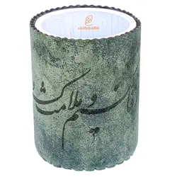 جا قلمی لیوانی سبز خوشنویسی نوید