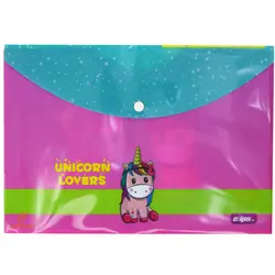 پوشه دکمه دار A4 طرح یونی کورن کوچولو 1452 کلیپس - مجد مارکت