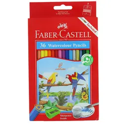 مداد آبرنگی 36 رنگ جعبه مقوایی طرح طوطی فابرکاستل FABERCASTELL - مجد مارکت