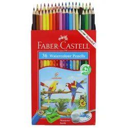 مداد آبرنگی 36 رنگ جعبه مقوایی طرح طوطی فابرکاستل FABERCASTELL - مجد مارکت