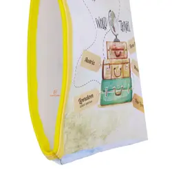 پوشه پارچه ای فانتزی زیپ دار A4 طرح چمدان 3067 سویل - مجد مارکت