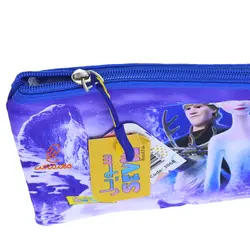 پوشه پارچه ای فانتزی زیپ دار A5 طرح فروزن آبی 3068 سویل - مجد مارکت