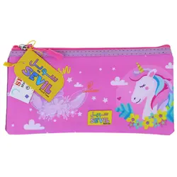 پوشه پارچه ای فانتزی زیپ دار A6 طرح یونی کورن 3069 سویل - مجد مارکت