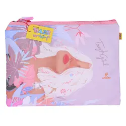 پوشه پارچه ای فانتزی زیپ دار A4 طرح دختر مو سفید 3067 سویل - مجد مارکت