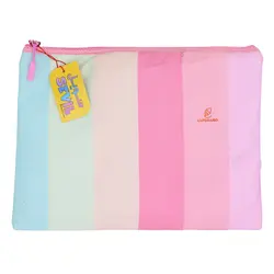 پوشه پارچه ای فانتزی زیپ دار A4 طرح قلب سفید 3067 سویل - مجد مارکت