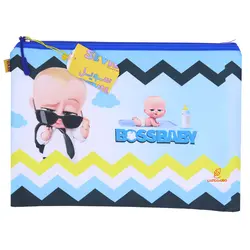 پوشه پارچه ای فانتزی زیپ دار A4 طرح بچه رئیس با عینک دودی 3067 سویل - مجد مارکت