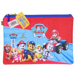 پوشه پارچه ای فانتزی زیپ دار A4 طرح سگ های نگهبان زمینه قرمز 3067 سویل - مجد مارکت