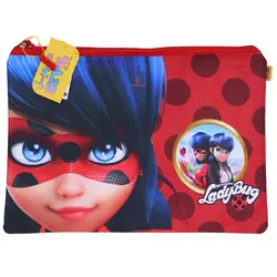 پوشه پارچه ای فانتزی زیپ دار A4 طرح دختر کفش دوزکی 3067 سویل - مجد مارکت