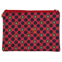 پوشه پارچه ای فانتزی زیپ دار A4 طرح دختر کفش دوزکی 3067 سویل - مجد مارکت