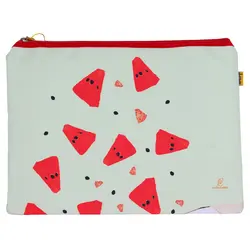 پوشه پارچه ای فانتزی زیپ دار A4 طرح دختر هندوانه ای 3067 سویل - مجد مارکت