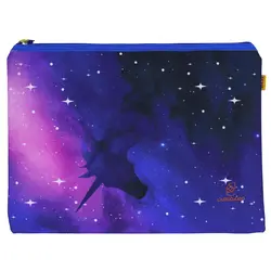 پوشه پارچه ای فانتزی زیپ دار A4 طرح اسب تک شاخ ستاره ای 3067 سویل - مجد مارکت