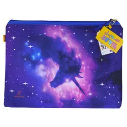 پوشه پارچه ای فانتزی زیپ دار A4 طرح اسب تک شاخ ستاره ای 3067 سویل - مجد مارکت