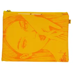 پوشه پارچه ای فانتزی زیپ دار A4 طرح دختر موقهوه ای 3067 سویل - مجد مارکت