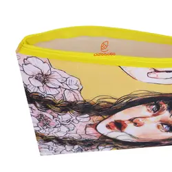 پوشه پارچه ای فانتزی زیپ دار A4 طرح دختر کلاه دار 3067 سویل - مجد مارکت