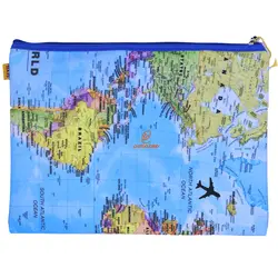 پوشه پارچه ای فانتزی زیپ دار A4 طرح نقشه جغرافیا 3067 سویل - مجد مارکت