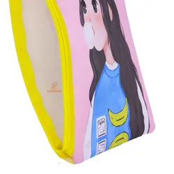 پوشه پارچه ای فانتزی زیپ دار A4 طرح دختر کلاه صورتی 3067 سویل - مجد مارکت