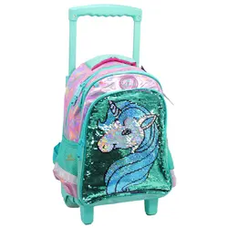 کوله پشتی چرخ دار سه تکه طرح یونی کورن 2691 گلسی برد GLOSSY BIRD - مجد مارکت