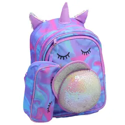 کوله پشتی سه تکه طرح یونی کورن آبی 2688 گلسی برد GLOSSY BIRD - مجد مارکت