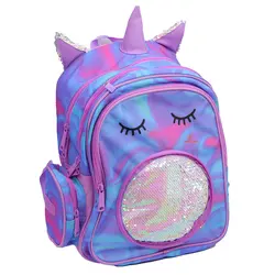 کوله پشتی سه تکه طرح یونی کورن آبی 2688 گلسی برد GLOSSY BIRD - مجد مارکت