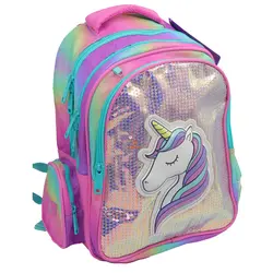 کوله پشتی دو تکه پولک دار طرح یونی کورن 2706 گلسی برد GLOSSY BIRD - مجد مارکت