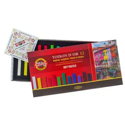 گچ پاستل 12 رنگ مقوایی کوه نور 8582 - مجد مارکت - فروشگاه هنری