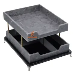 ست رومیزی مدیریتی 15 تکه طرح طوسی طرح سنگ مدل P315 قائم - مجد مارکت