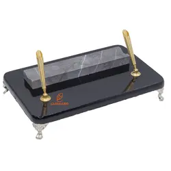 ست رومیزی مدیریتی 15 تکه طرح طوسی طرح سنگ مدل P315 قائم - مجد مارکت