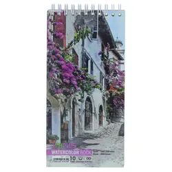 دفترچه آبرنگ مدل HP-203 طرح گل های بنفش اچ پلاس HPLUS - مجد مارکت