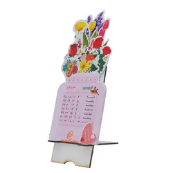 تقویم رومیزی پایه دار چوبی - مجد مارکت