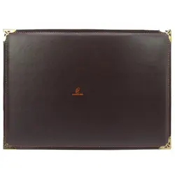 زیردستی چرم (مصنوعی) خوشنویسی قهوه ای تیره - مجد مارکت