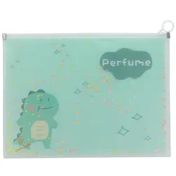 پوشه زیپ دار A4 فانتزی آکواریومی سبز طرح دایناسور - مجد مارکت