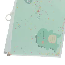 پوشه زیپ دار A4 فانتزی آکواریومی سبز طرح دایناسور - مجد مارکت