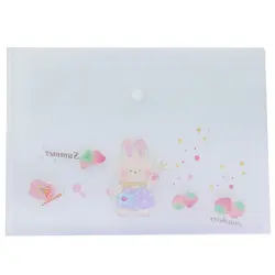 پوشه دکمه دار A4 فانتزی شفاف طرح خرگوش و توت فرنگی - مجد مارکت