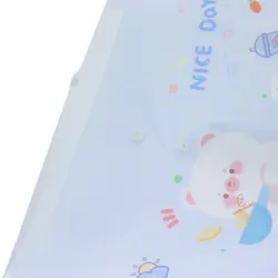 پوشه دکمه دار A4 فانتزی آبی طرح خرس - مجد مارکت