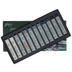 گچ پاستل 12 رنگ طیف خاکستری گالری مانگیو - مجد مارکت