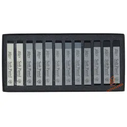 گچ پاستل 12 رنگ طیف خاکستری گالری مانگیو - مجد مارکت