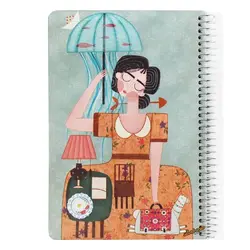 دفتر سیمی تک خط طرح دختر و چتر عروس دریایی سویل 805