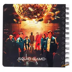 دفتر یادداشت سیمی مشکی طرح بازیکنان بازی مرکب