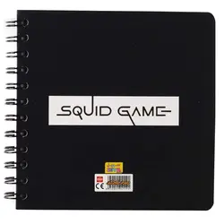 دفتر یادداشت سیمی مشکی طرح بازیکنان بازی مرکب