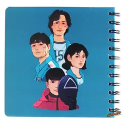 دفتر یادداشت سیمی سبز طرح کارتونی بازیکنان بازی مرکب