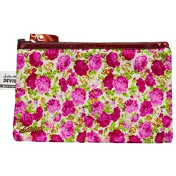 پوشه پارچه ای طرح گل ریز مشکی قرمز سویل