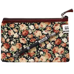 پوشه پارچه ای طرح گل ریز مشکی کرمی سویل